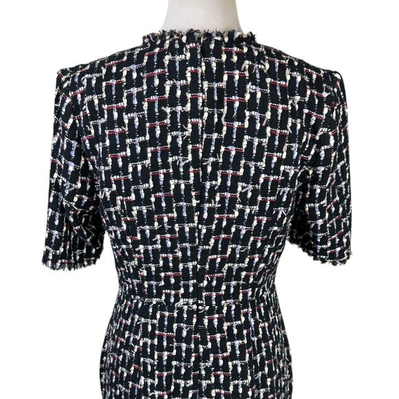 Linton for L.K. Bennett DR Vetti Black Multi Color Tweed V-neck Sheath Dress - Picture 8 of 13